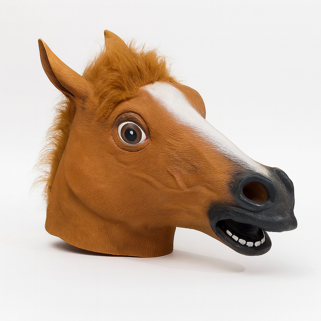 Coven Collections Horse Head Mask – Realistic Animal Costume Head for Parties & Halloween
