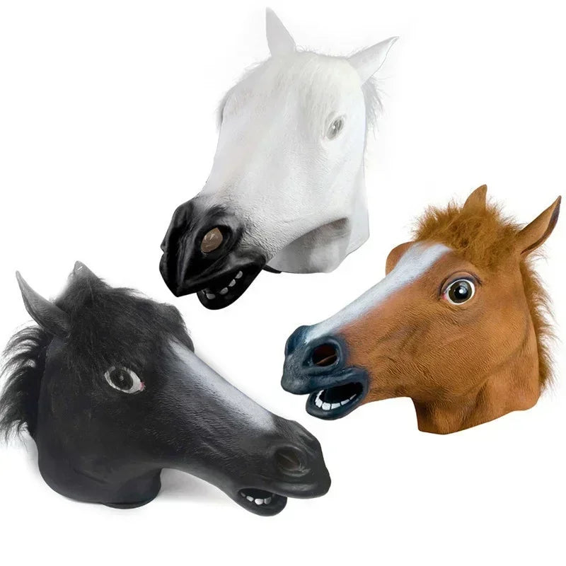 Coven Collections Horse Head Mask – Realistic Animal Costume Head for Parties & Halloween
