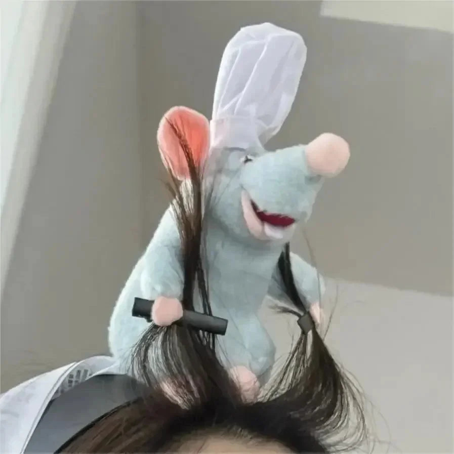 Coven Collections Rat Chef Headband – Cute Plush Halloween Prop
