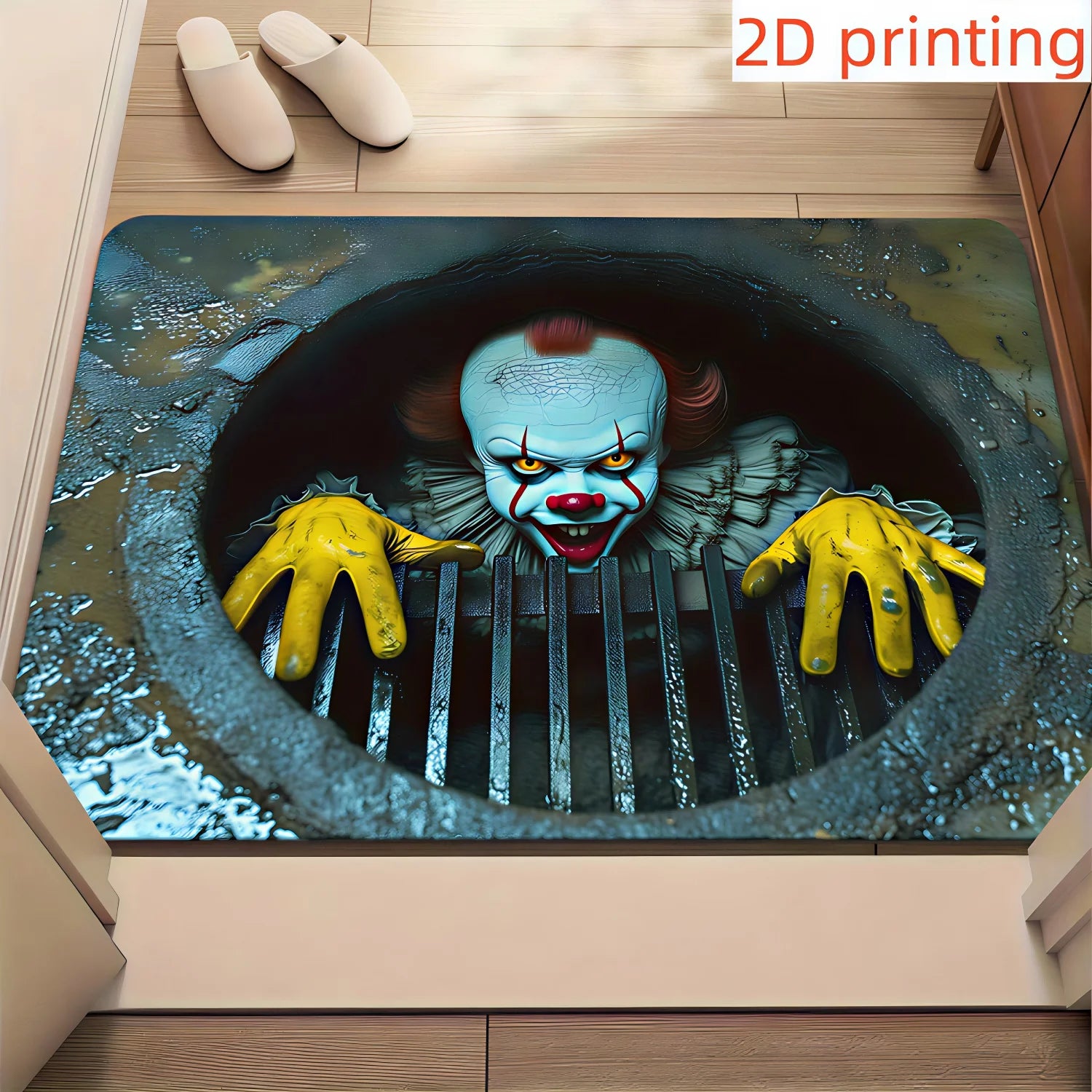 Coven Collections – Spooky Pennywise Clown Halloween Door Mat | Horror-Inspired Non-Slip Mat for Indoor & Outdoor Use