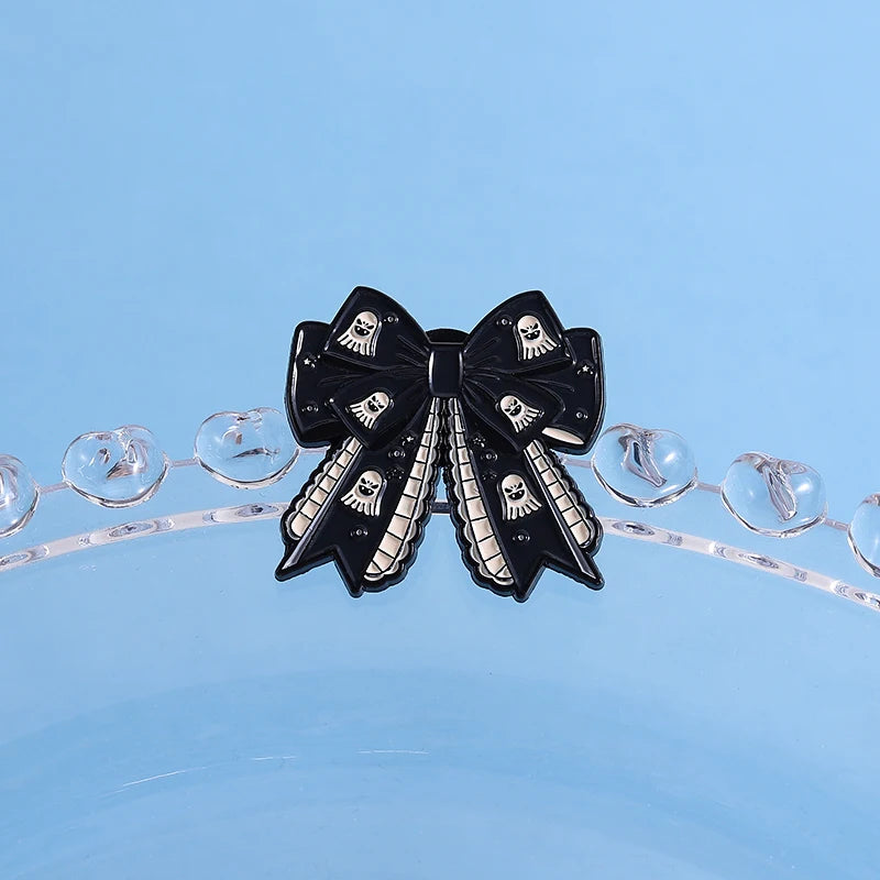 Coven Collections Gothic Bow Brooch Set – Skull & Nurse Enamel Pins (6pcs)
