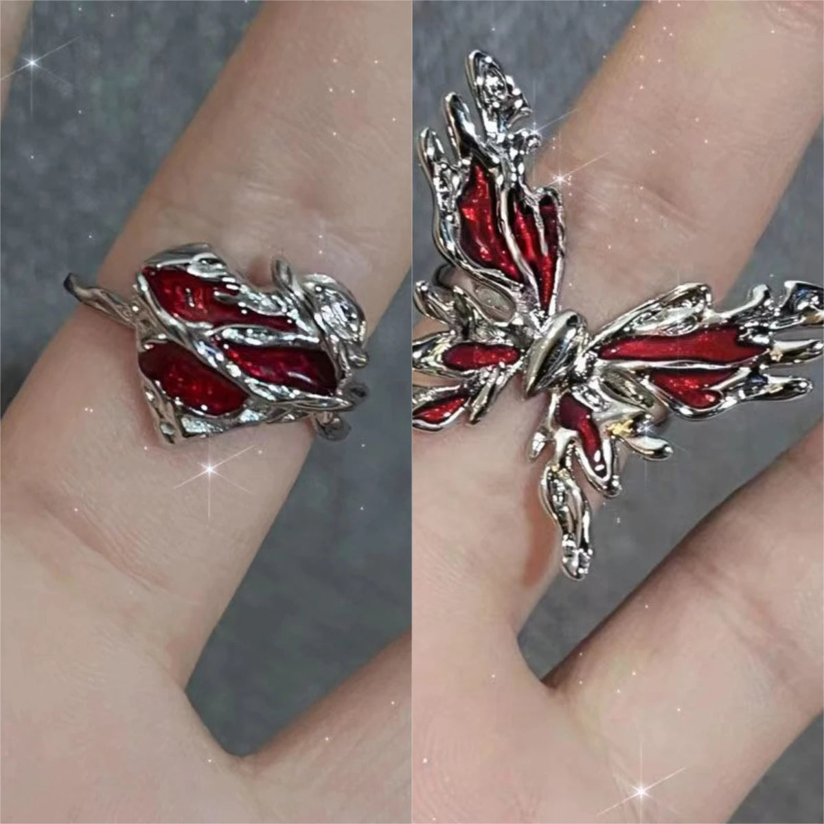 Coven Collections Bloodstone Gothic Ring Set – Dark Elegance for Every Occasion