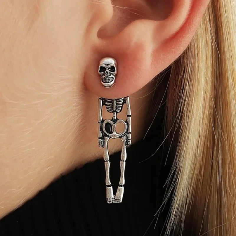 Coven Collections Skeleton Drop Earrings β Gothic Halloween Dangle Jewelry