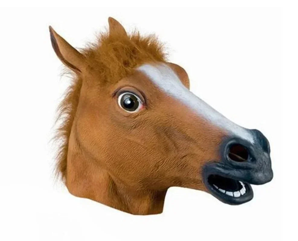 Coven Collections Horse Head Mask – Realistic Animal Costume Head for Parties & Halloween