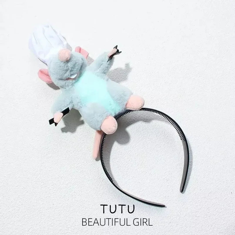 Coven Collections Rat Chef Headband – Cute Plush Halloween Prop