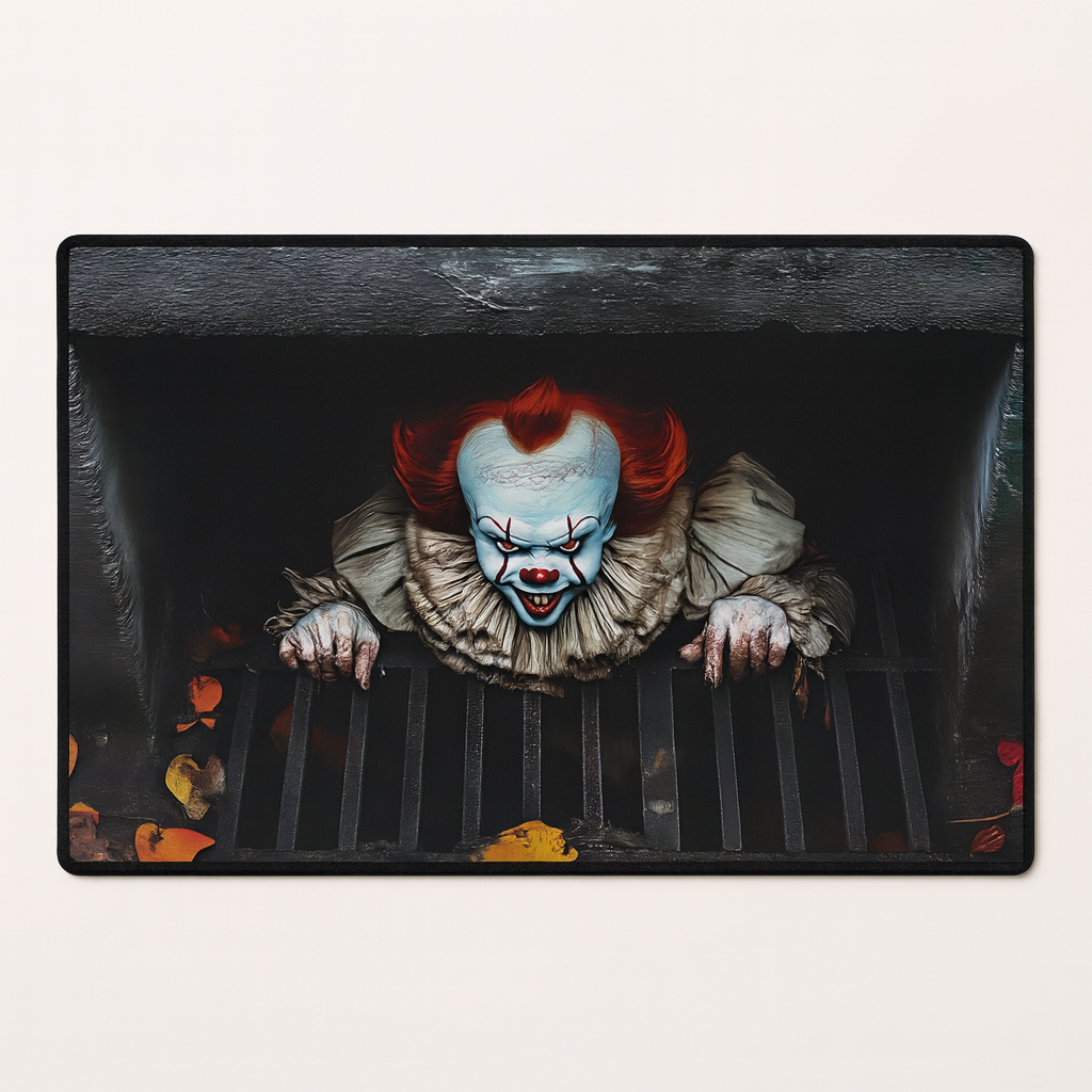 Coven Collections – Spooky Pennywise Clown Halloween Door Mat | Horror-Inspired Non-Slip Mat for Indoor & Outdoor Use