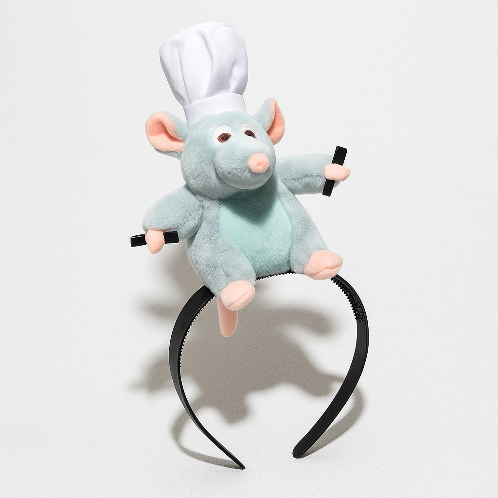Coven Collections Rat Chef Headband – Cute Plush Halloween Prop