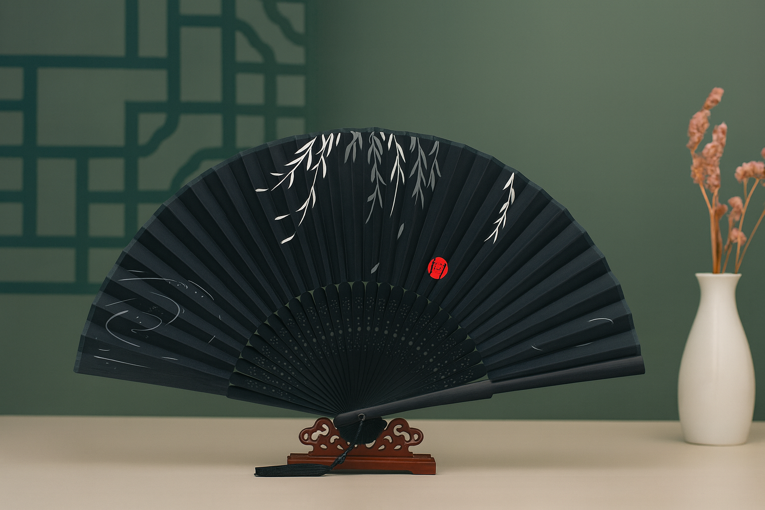 Coven Collections – Midnight Willow Folding Fan