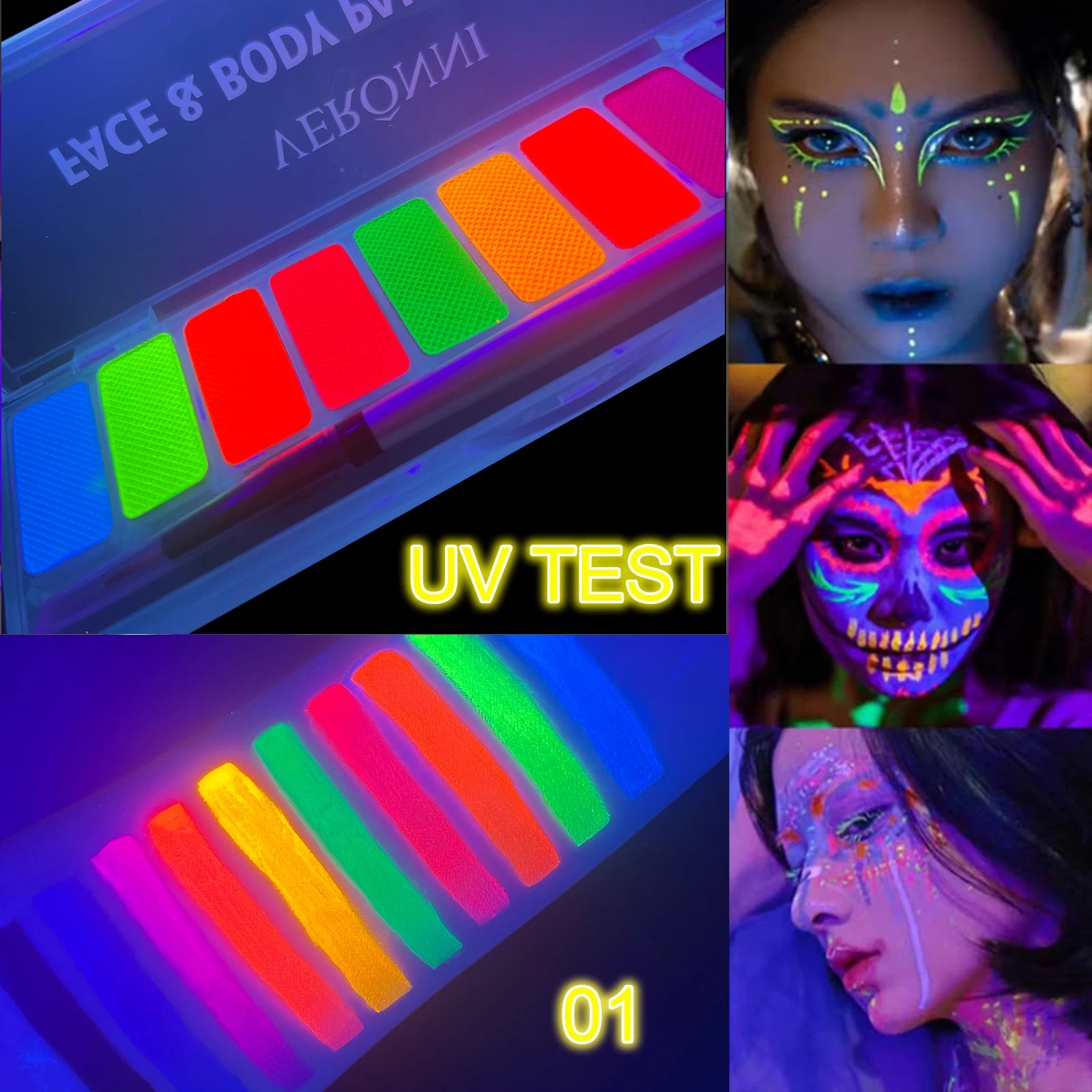 Coven Collections Glow-in-the-Dark UV Face & Body Paint Palette