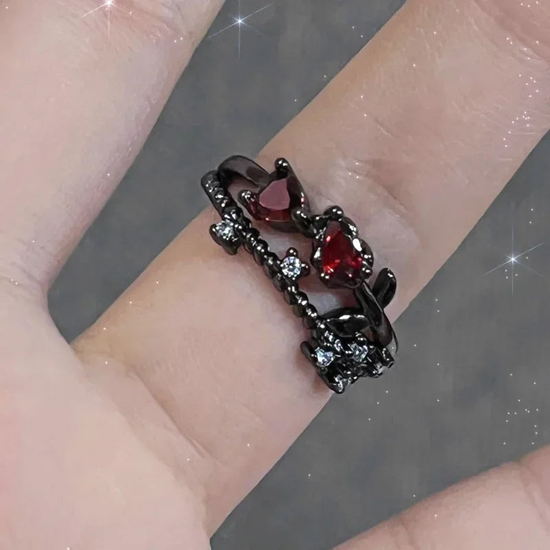Coven Collections Bloodstone Gothic Ring Set – Dark Elegance for Every Occasion