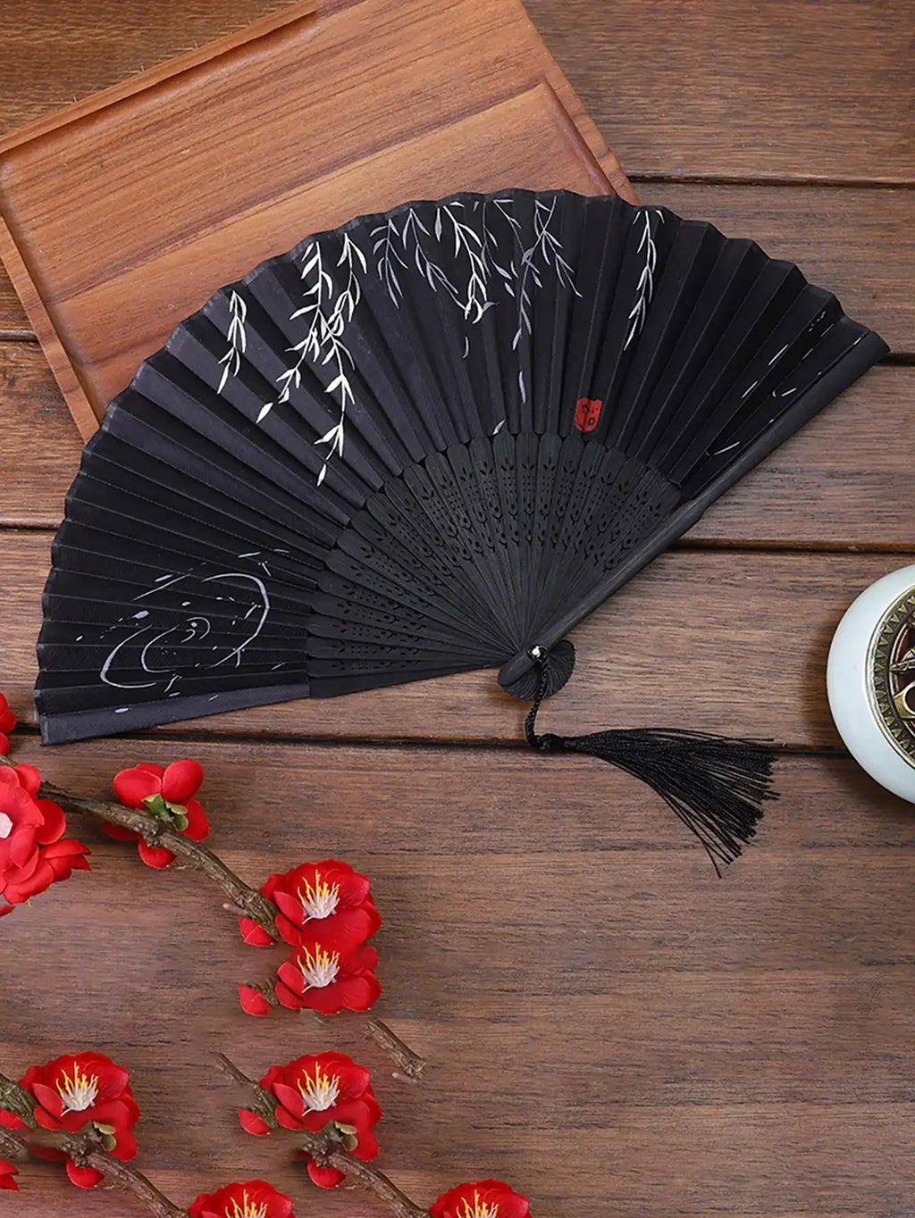Coven Collections – Midnight Willow Folding Fan