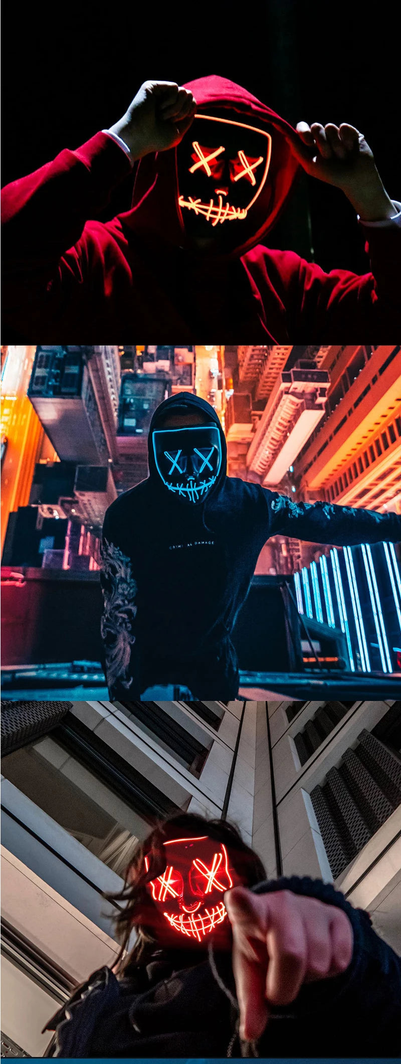 Coven Collections LED Purge Mask – Light Up Halloween Party & Cosplay Accessory