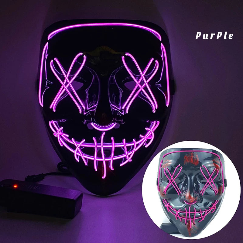 Coven Collections LED Purge Mask – Light Up Halloween Party & Cosplay Accessory