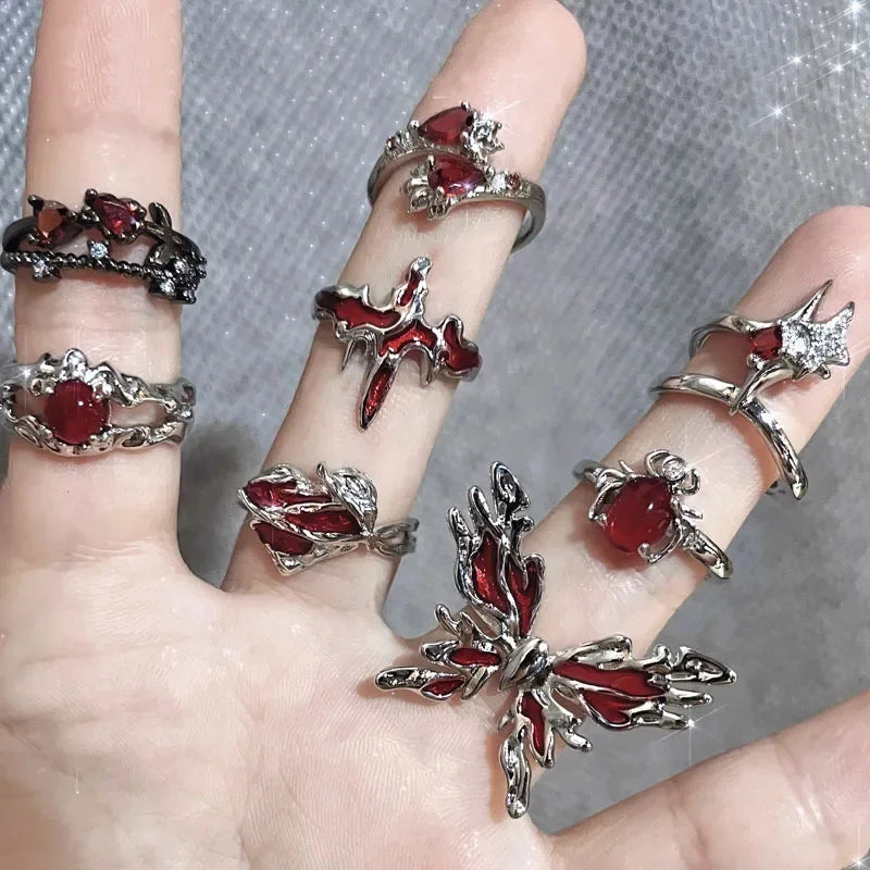 Coven Collections Bloodstone Gothic Ring Set – Dark Elegance for Every Occasion