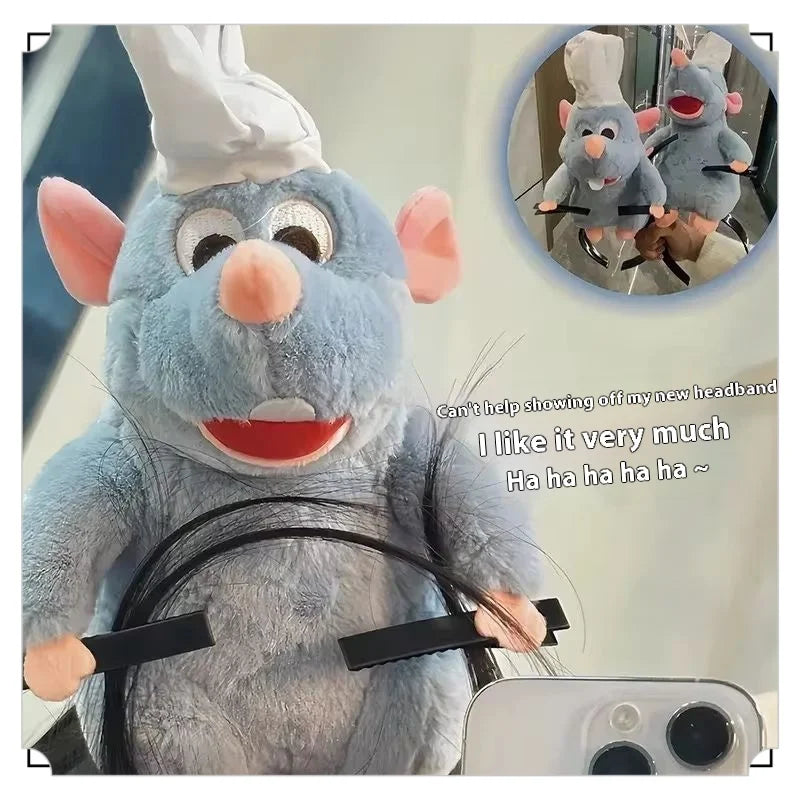 Coven Collections Rat Chef Headband – Cute Plush Halloween Prop
