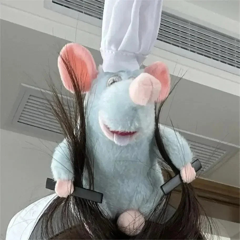 Coven Collections Rat Chef Headband – Cute Plush Halloween Prop